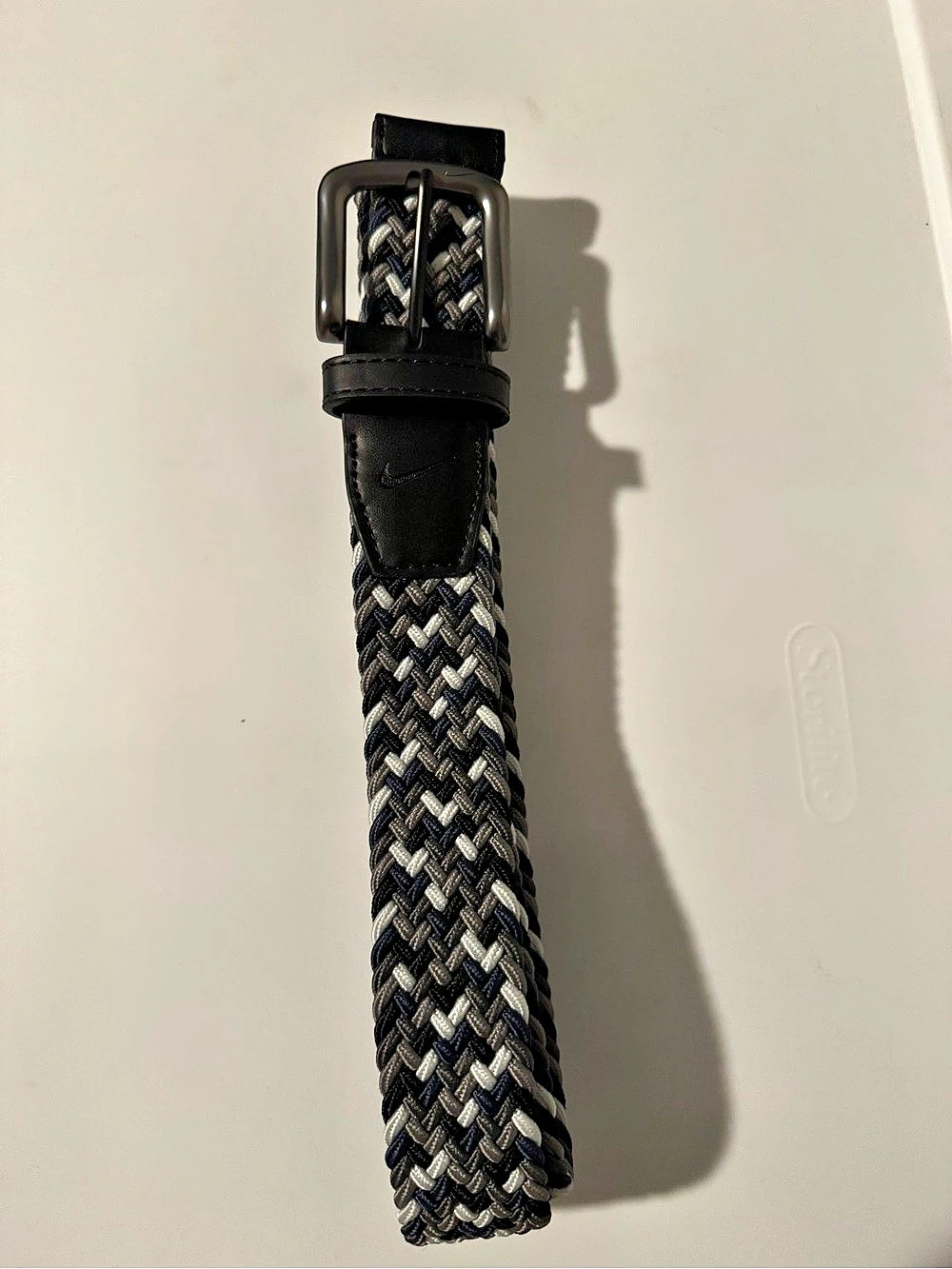 Nike Stretch Woven Golf Belt Black & White NWOT large
